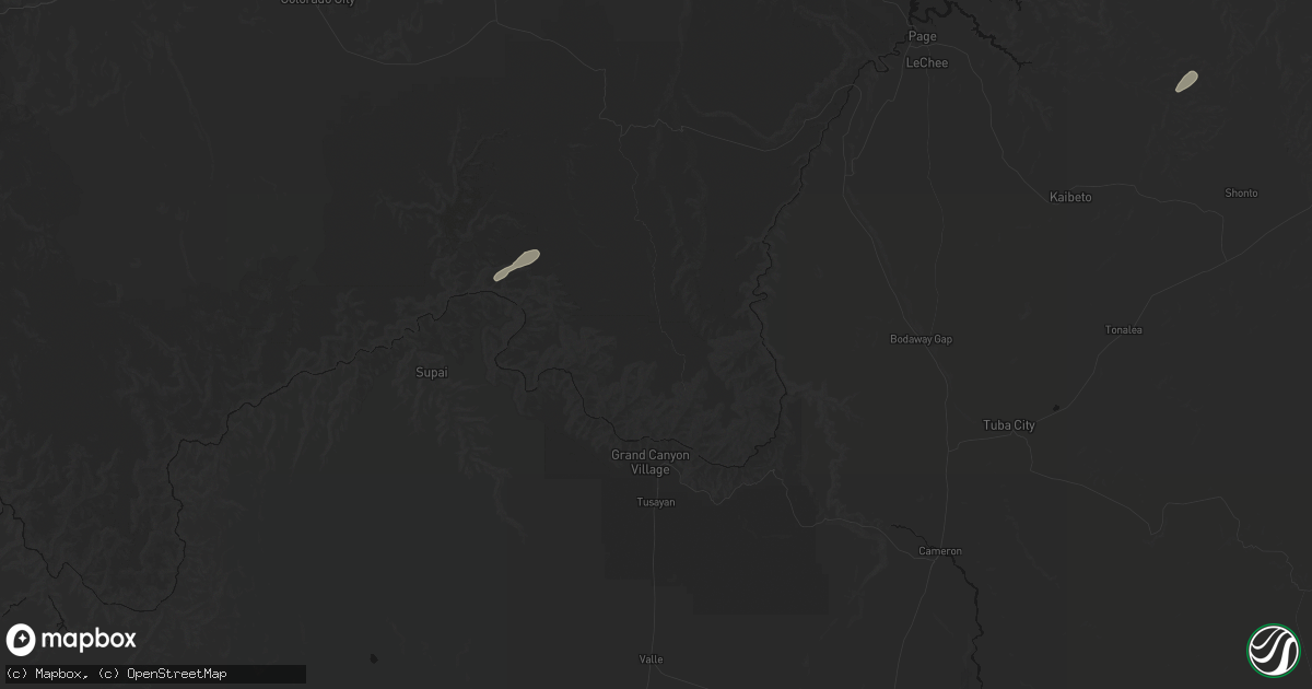 Hail map in North Rim, AZ on August 30, 2026