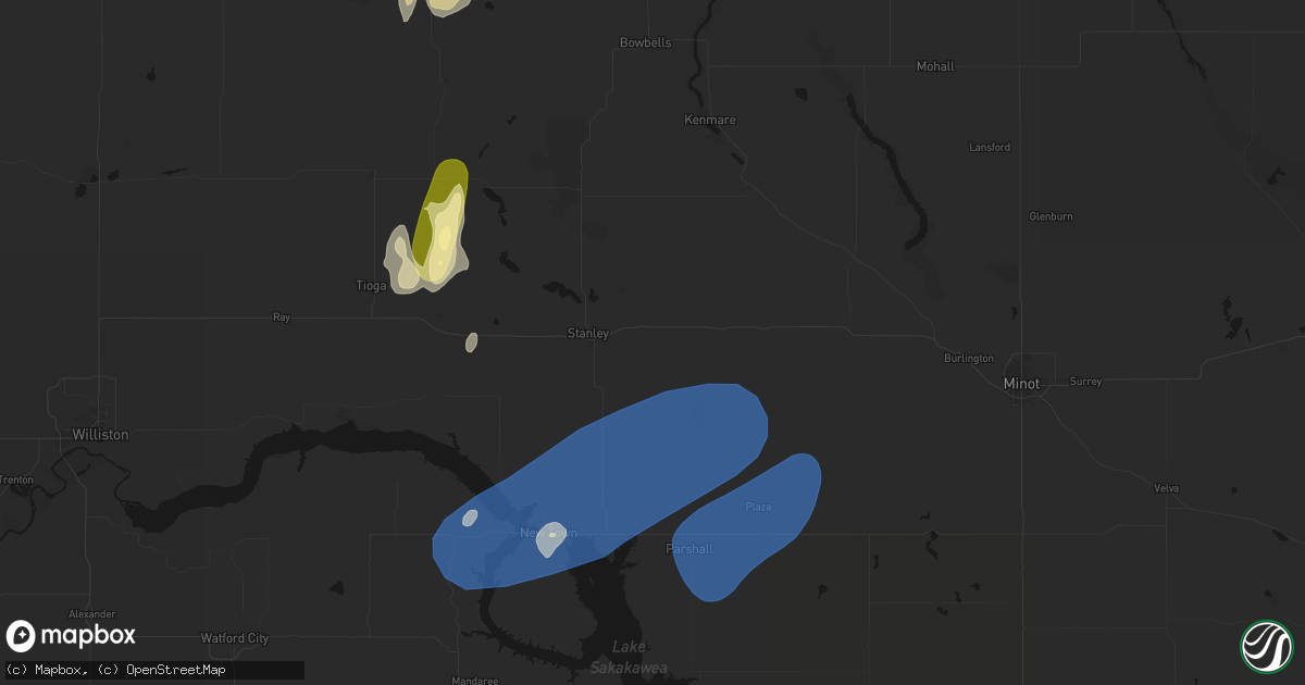 Hail map in Palermo, ND on August 30, 2026
