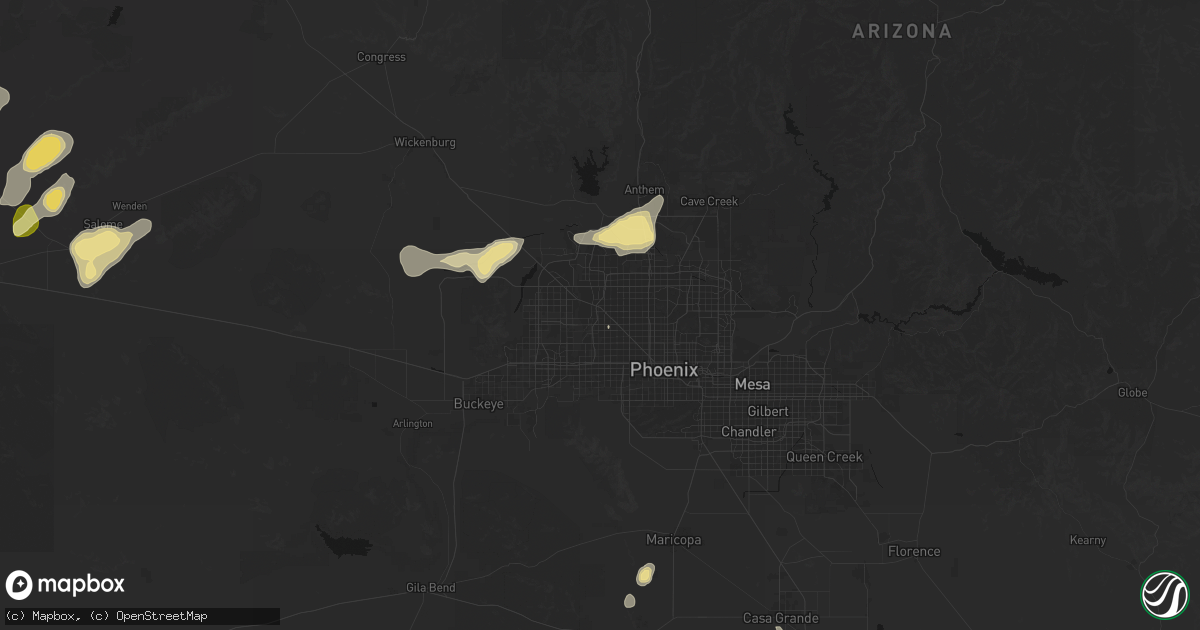 Hail map in Peoria, AZ on August 30, 2026