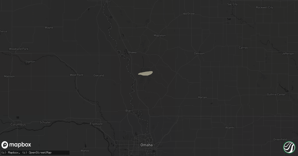 Hail map in Pisgah, IA on August 30, 2026