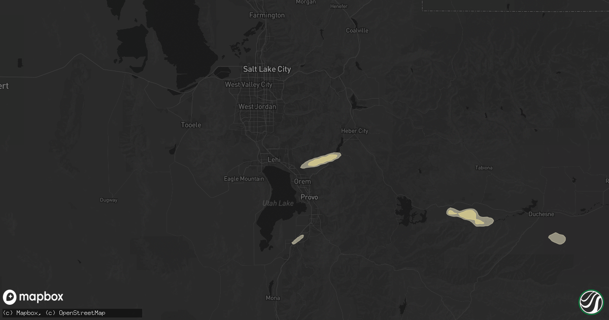 Hail map in Pleasant Grove, UT on August 30, 2026