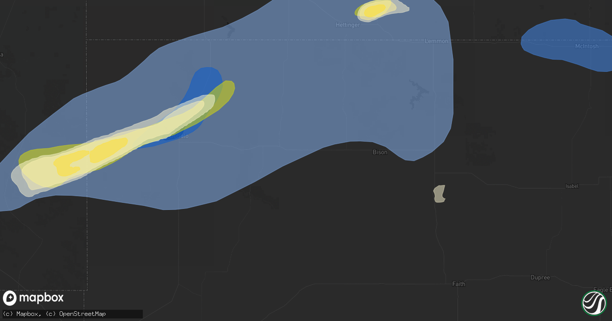 Hail map in Prairie City, SD on August 30, 2026