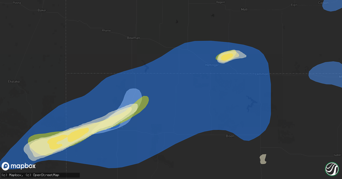 Hail map in Ralph, SD on August 30, 2026
