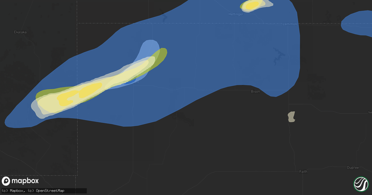 Hail map in Reva, SD on August 30, 2026