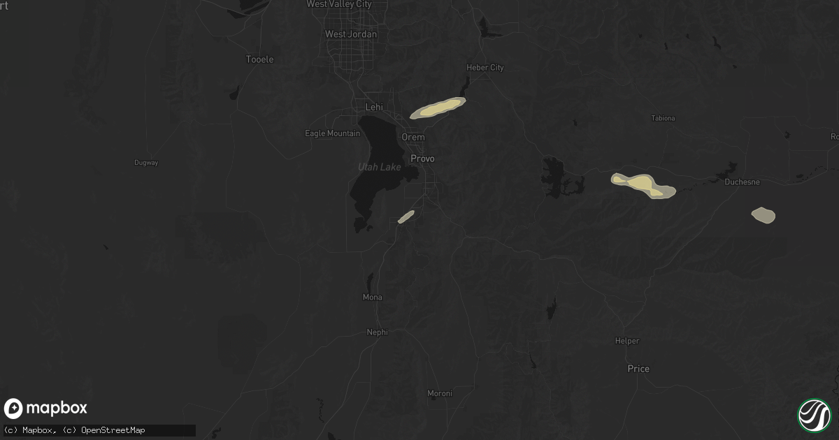 Hail map in Salem, UT on August 30, 2026
