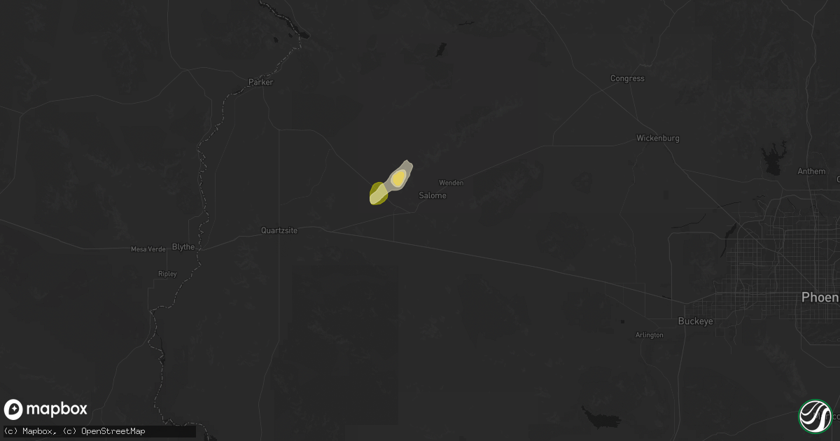 Hail map in Salome, AZ on August 30, 2026