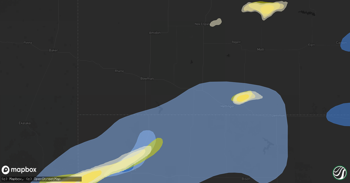 Hail map in Scranton, ND on August 30, 2026