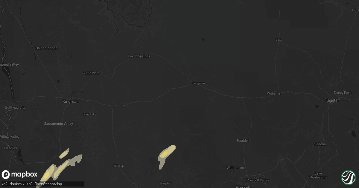 Hail map in Seligman, AZ on August 30, 2026