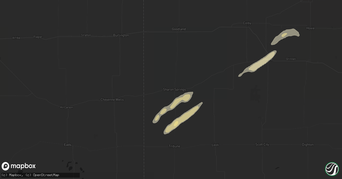 Hail map in Sharon Springs, KS on August 30, 2026