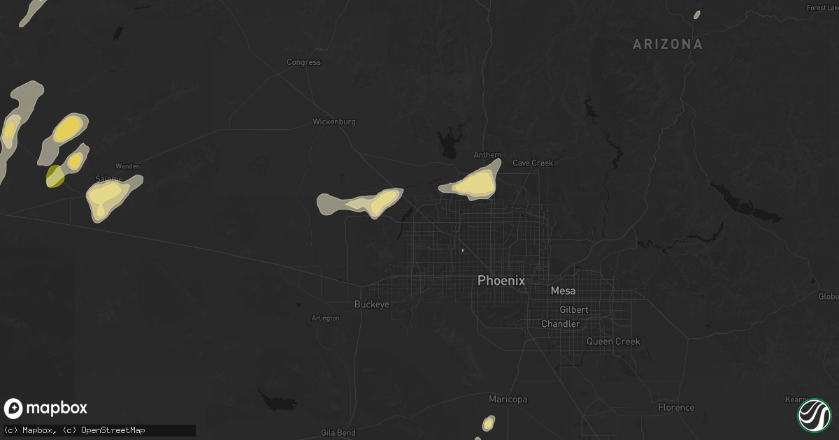 Hail map in Surprise, AZ on August 30, 2026