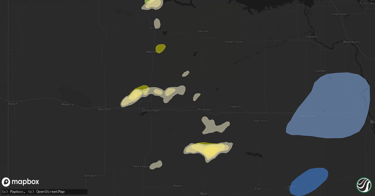 Hail map in Taylor, ND on August 30, 2026