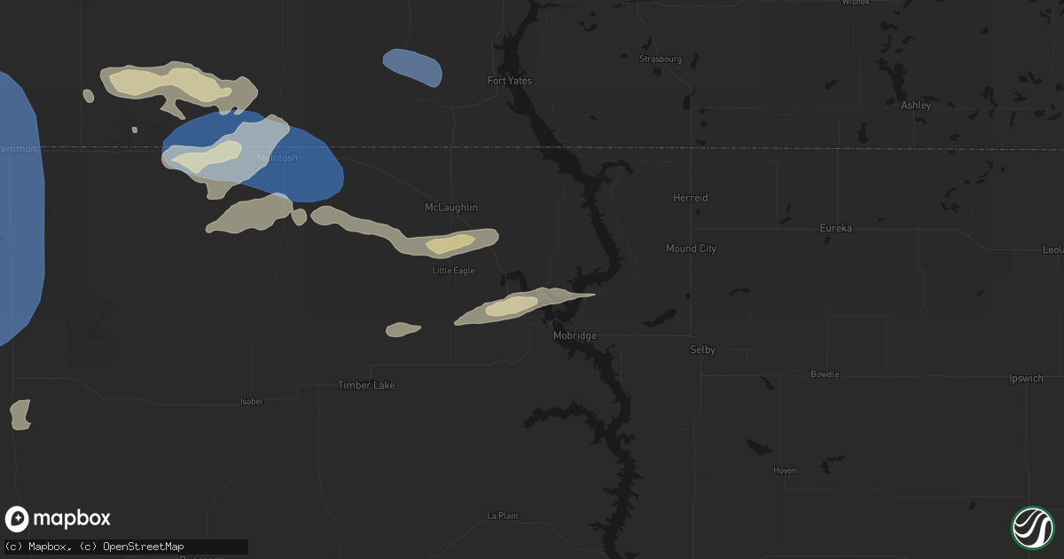 Hail map in Wakpala, SD on August 30, 2026