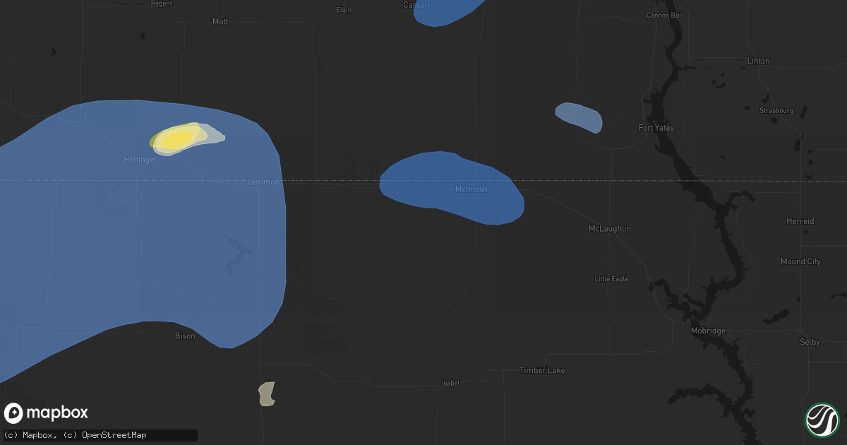 Hail map in Watauga, SD on August 30, 2026