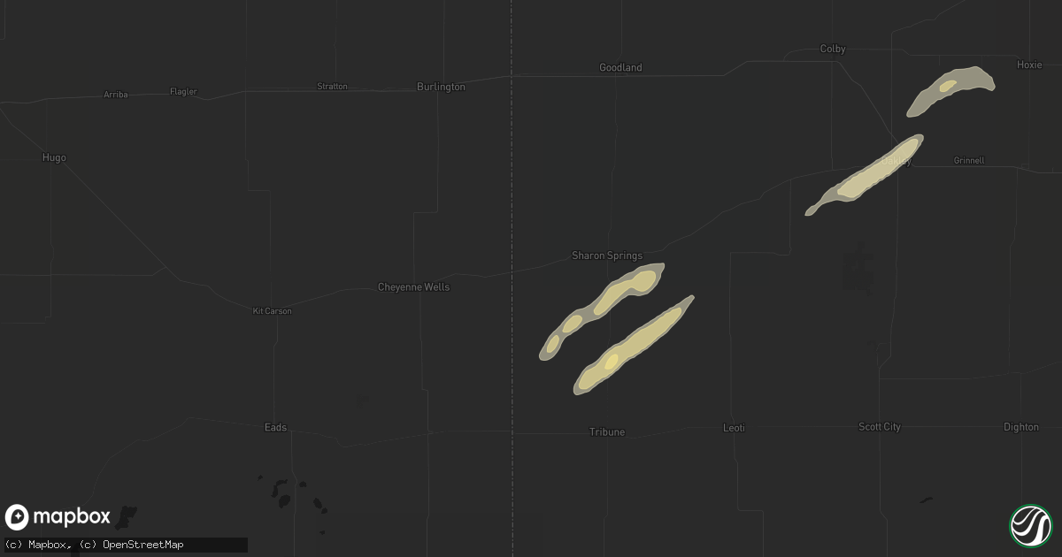Hail map in Weskan, KS on August 30, 2026