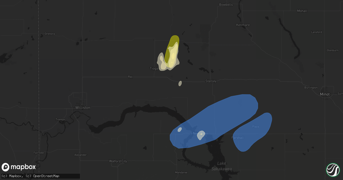 Hail map in White Earth, ND on August 30, 2026