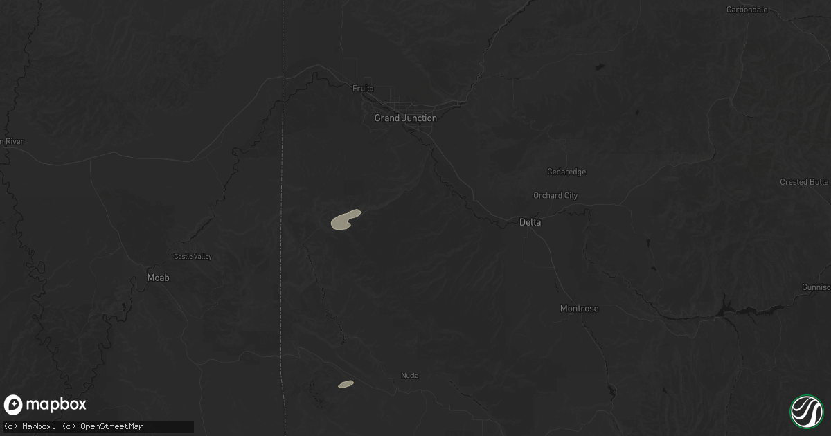 Hail map in Whitewater, CO on August 30, 2026