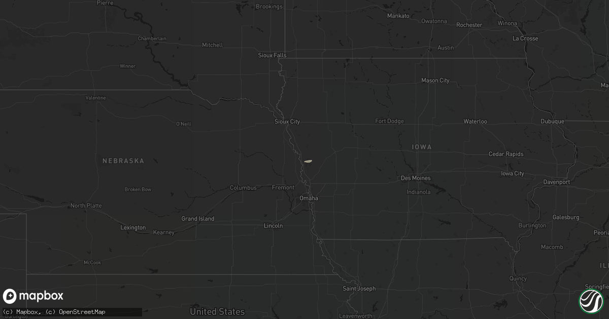 Hail map on August 30, 2026