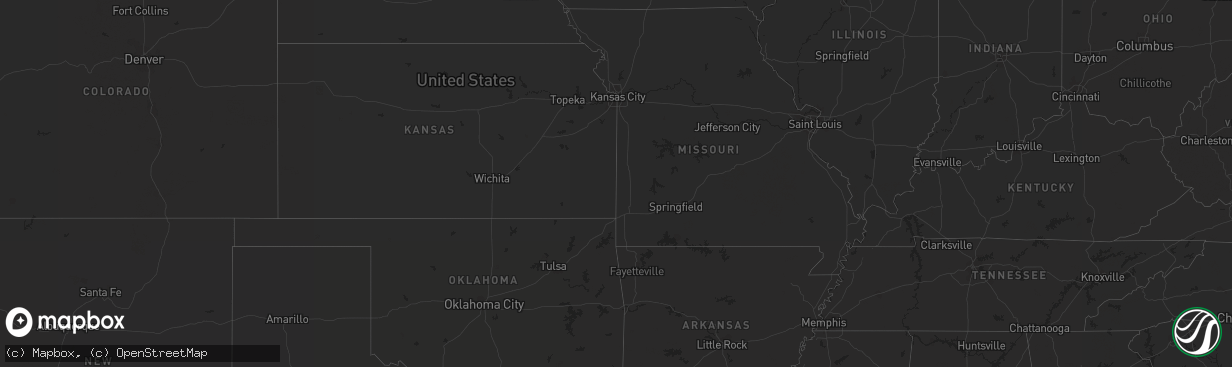 Hail map in Texas on August 31, 2012