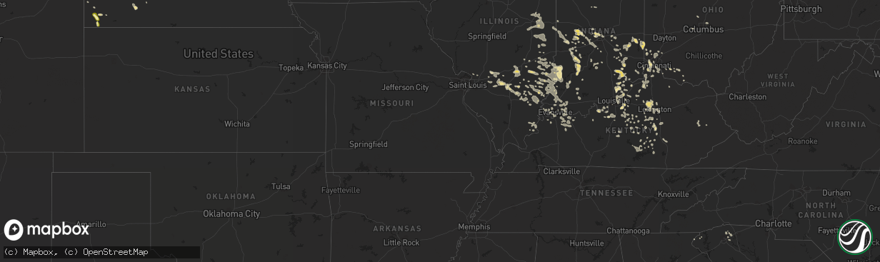 Hail map in Florida on August 31, 2013