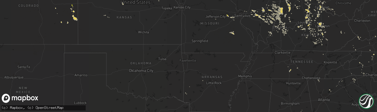 Hail map on August 31, 2013