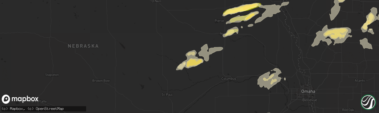 Hail map in Albion, NE on August 31, 2014