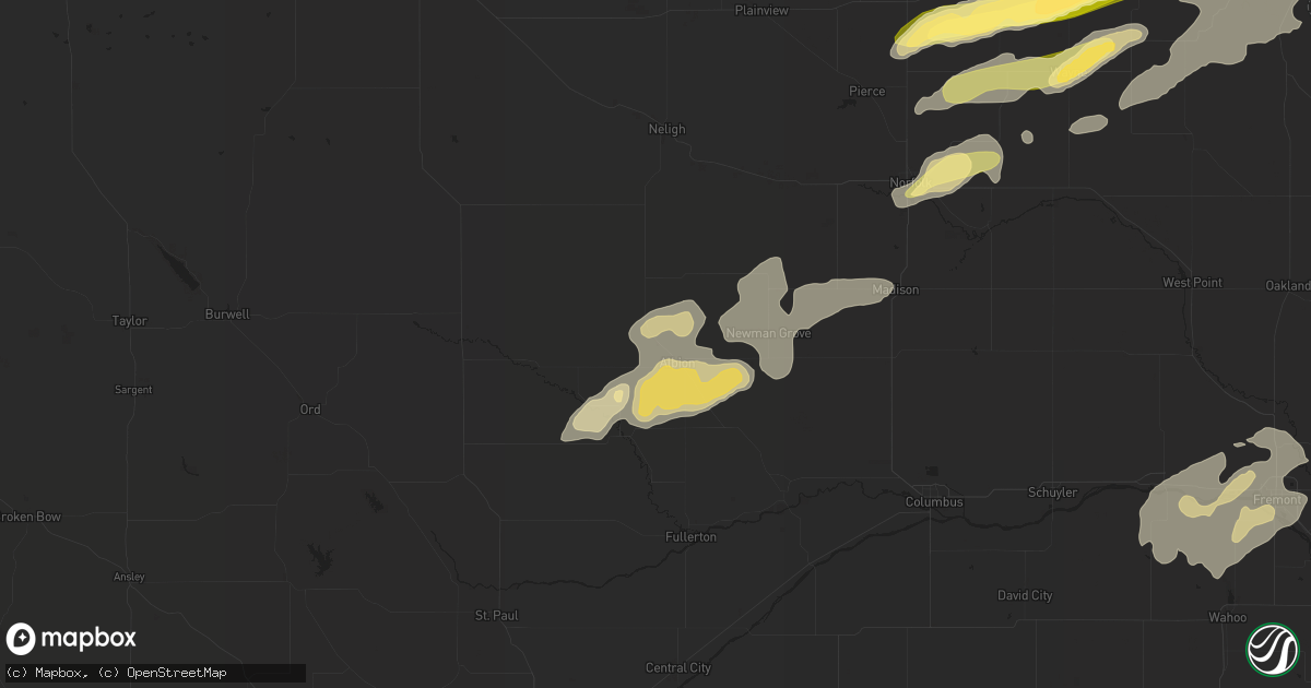 Hail map in Albion, NE on August 31, 2014