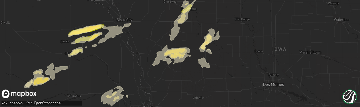 Hail map in Denison, IA on August 31, 2014