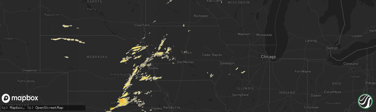 Hail map in Iowa on August 31, 2014