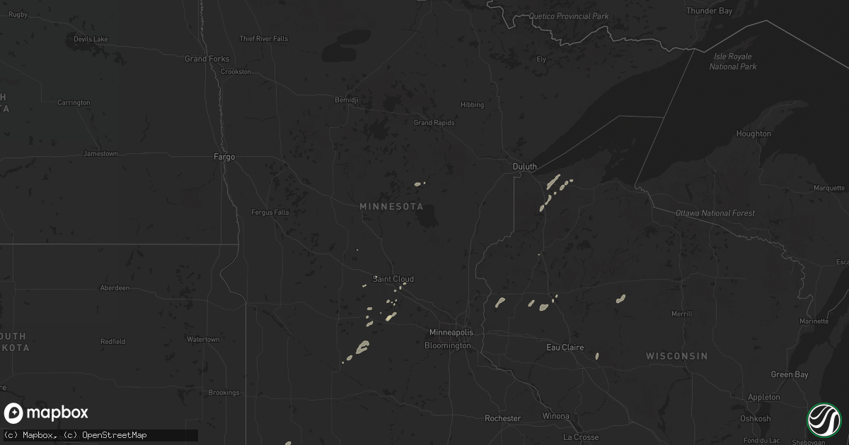 Hail map in Minnesota on August 31, 2014