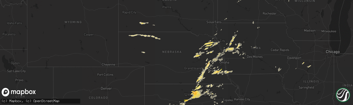 Hail map in Nebraska on August 31, 2014