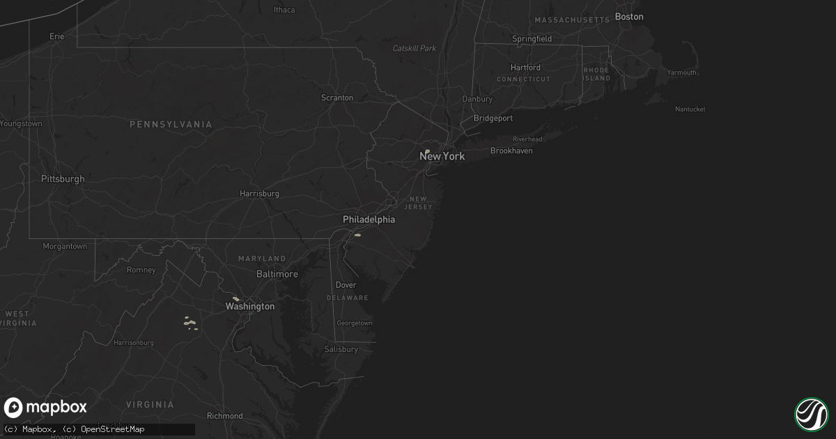 Hail map in New Jersey on August 31, 2014