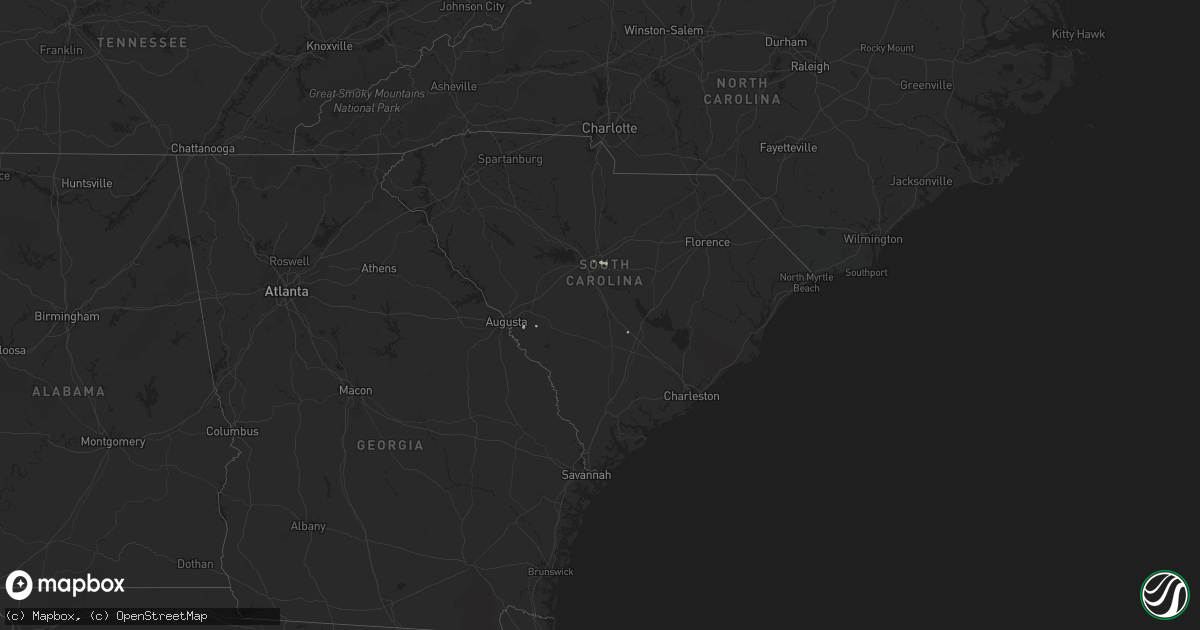Hail map in South Carolina on August 31, 2014