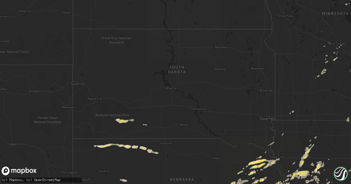 Hail map in South Dakota on August 31, 2014
