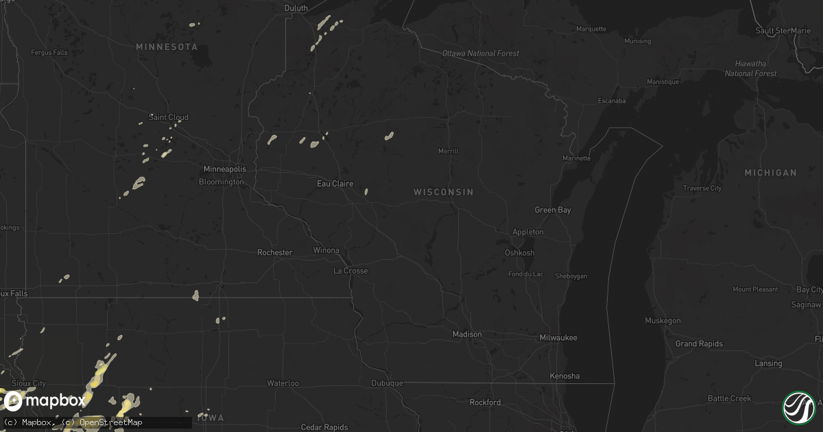 Hail map in Wisconsin on August 31, 2014