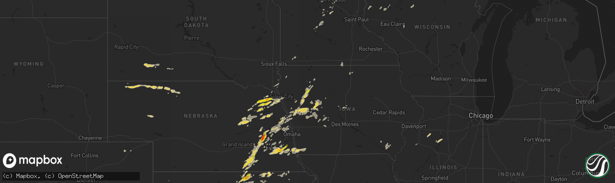 Hail map on August 31, 2014