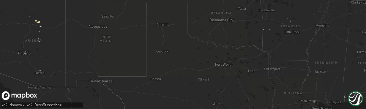 Hail map in Arizona on August 31, 2015