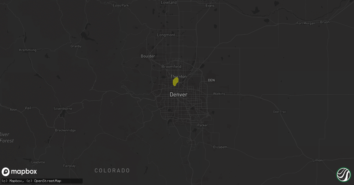 Hail map in Denver, CO on August 31, 2016
