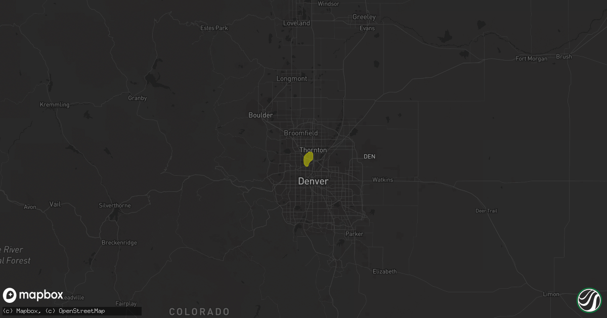 Hail map in Westminster, CO on August 31, 2016