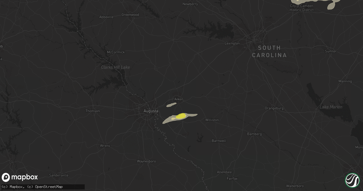 Hail map in Aiken, SC on August 31, 2017