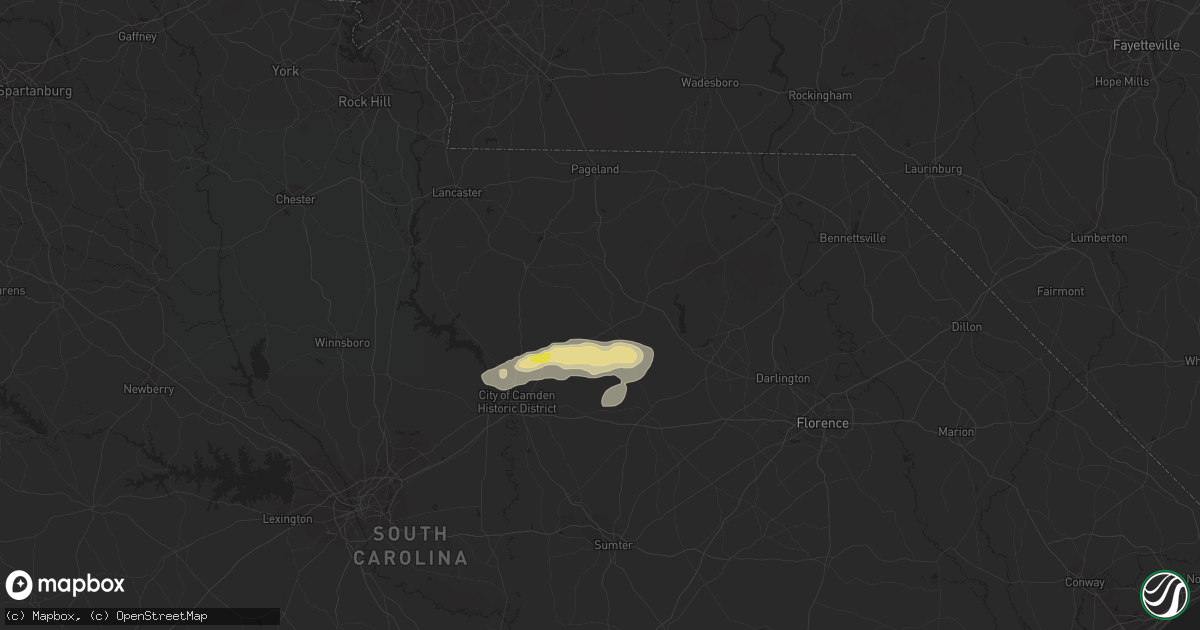 Hail map in Bethune, SC on August 31, 2017