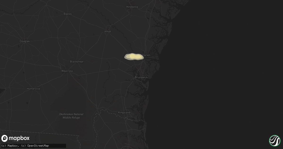 Hail map in Brunswick, GA on August 31, 2017