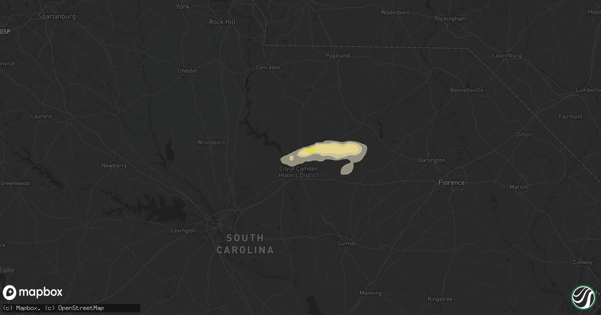 Hail map in Camden, SC on August 31, 2017