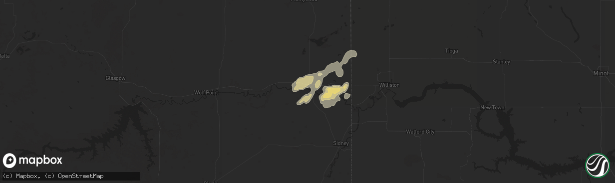 Hail map in Culbertson, MT on August 31, 2017