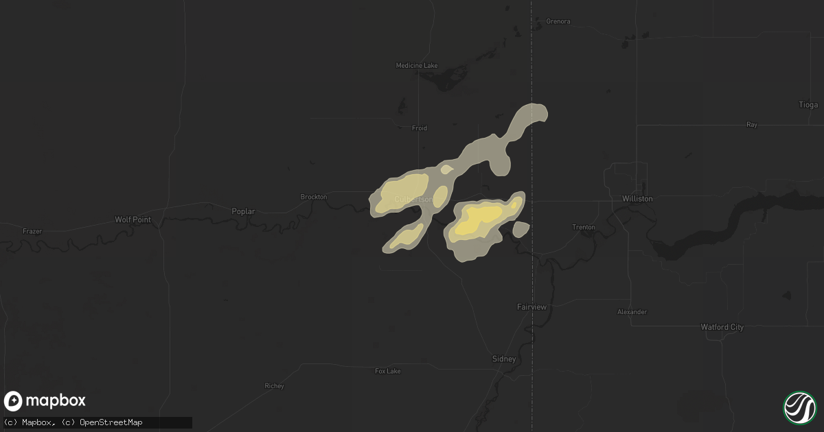 Hail map in Culbertson, MT on August 31, 2017