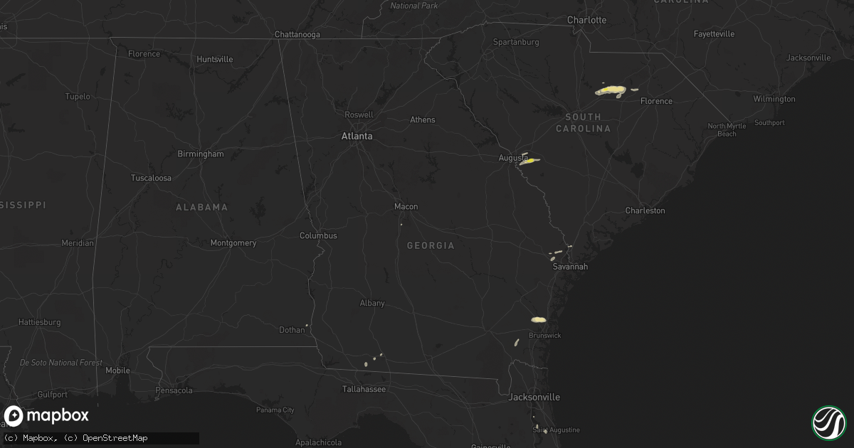Hail map in Georgia on August 31, 2017