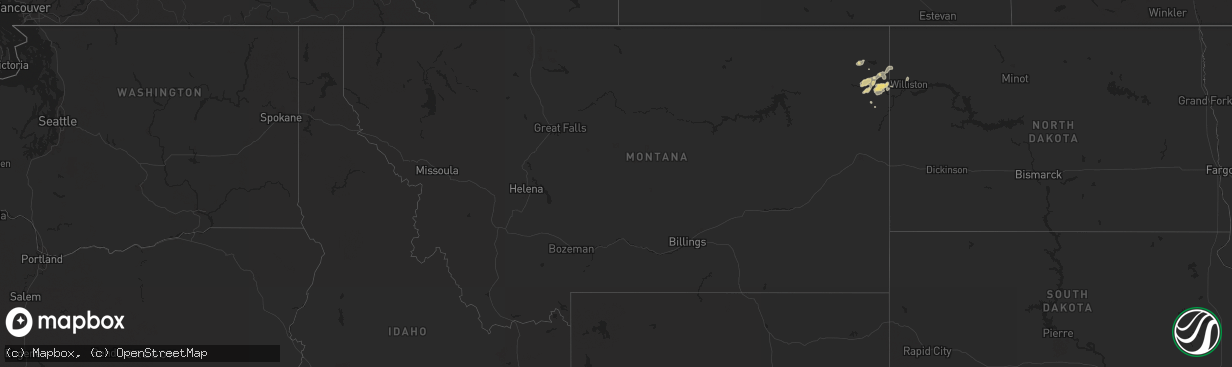 Hail map in Montana on August 31, 2017