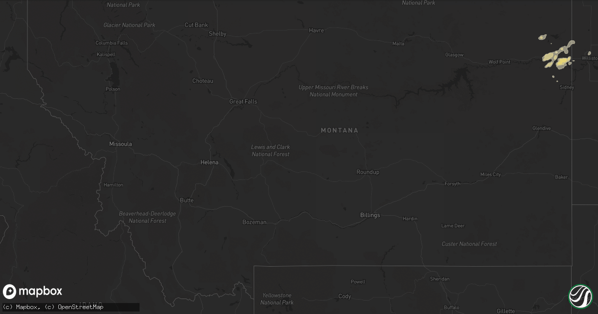 Hail map in Montana on August 31, 2017
