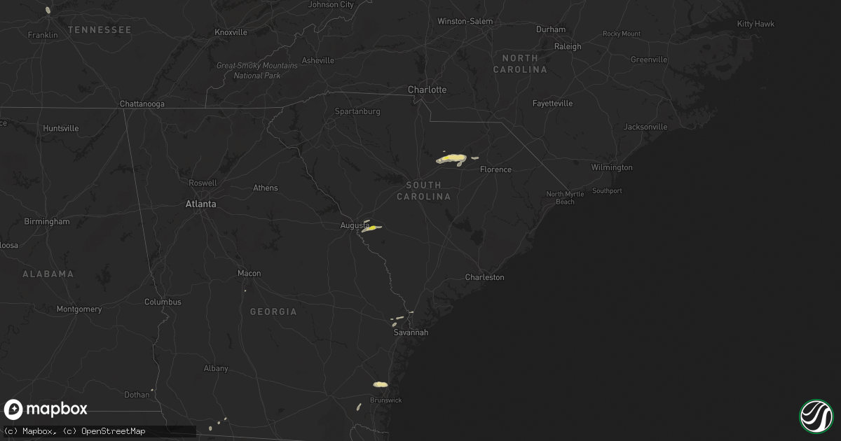 Hail map in South Carolina on August 31, 2017