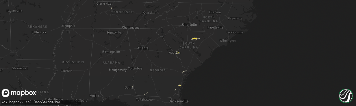 Hail map on August 31, 2017