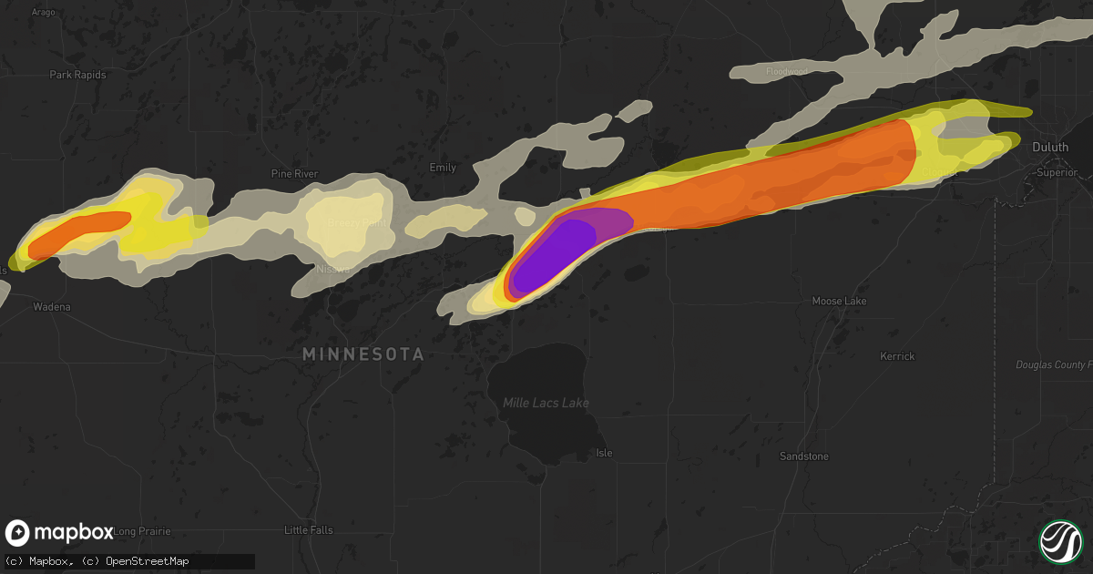 Hail map in Aitkin, MN on August 31, 2018